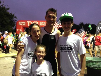 The kids with their dad